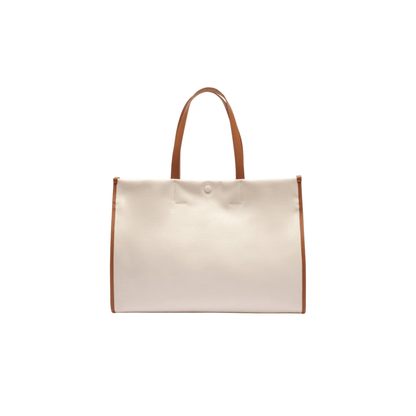 Profil du sac cabas Lacoste Héritage Canvas naturel tan
