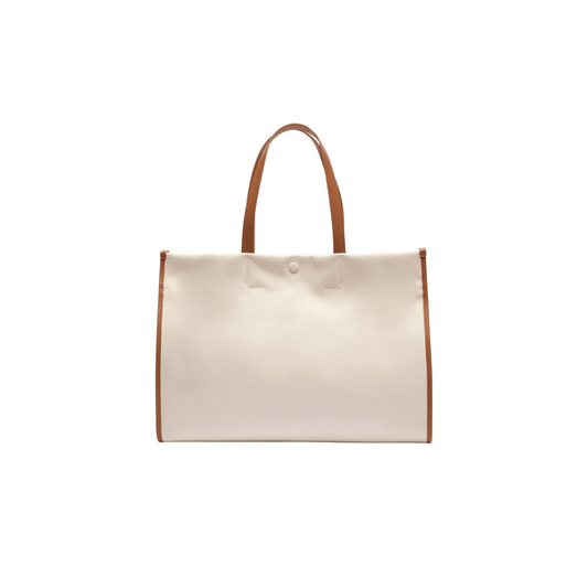 Profil du sac cabas Lacoste Héritage Canvas naturel tan
