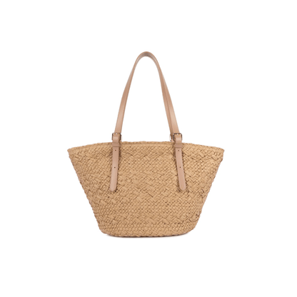 Dos du sac cabas Lancaster Le Panier naturel en osier tressé