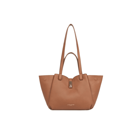 Sac cabas Lancaster Milano Horizon camel vue face Nevada Maroquinerie