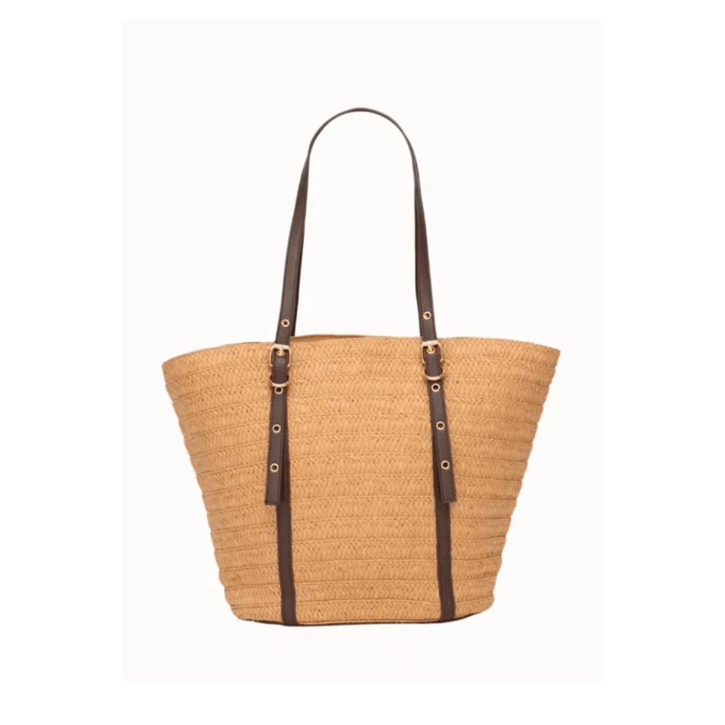 Vue arrière du sac cabas Flora & Co naturel choco grand format