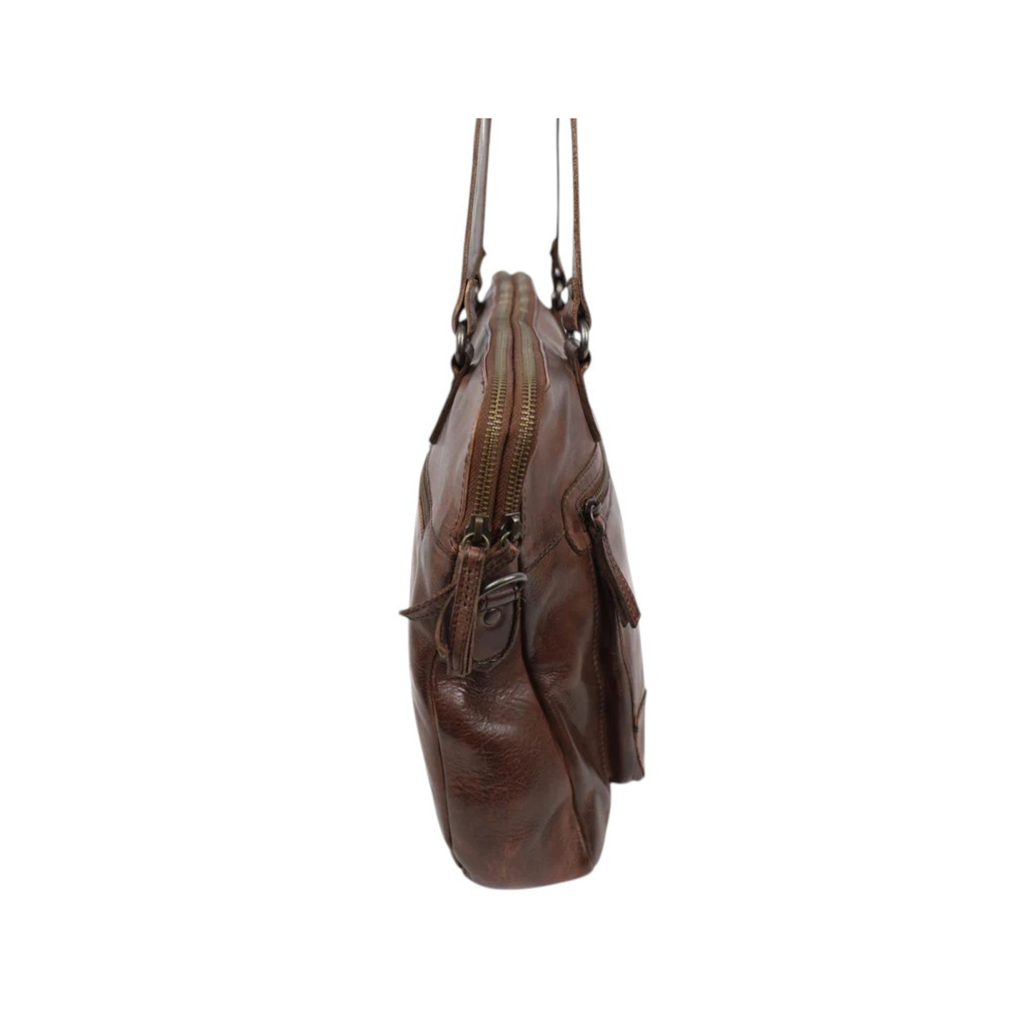 Sac cabas cuir BEAR LIA marron vue de profil