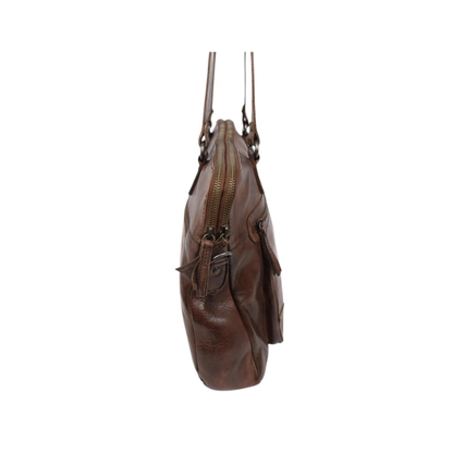 Sac cabas cuir BEAR LIA marron vue de profil