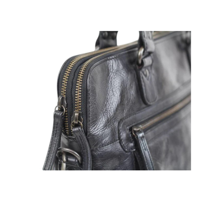 Sac cuir noir BEAR LIA détail fermeture éclair