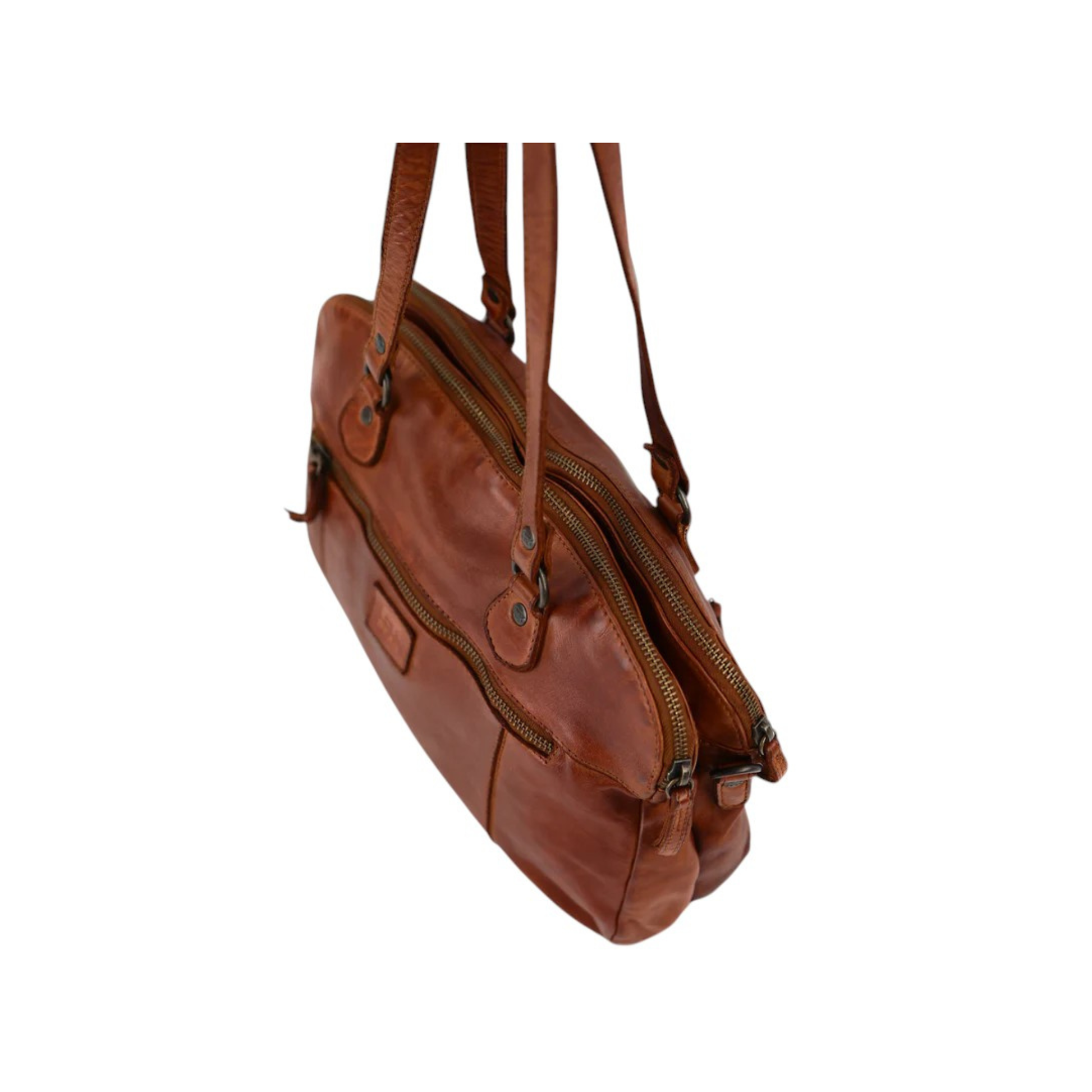 sac cuir bear lieke cognac detail fermeture zip et cuir