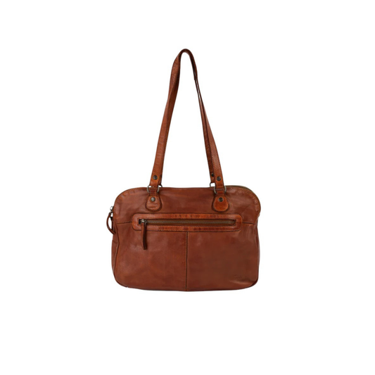 sac cuir bear lieke cognac vue de face Nevada Maroquinerie