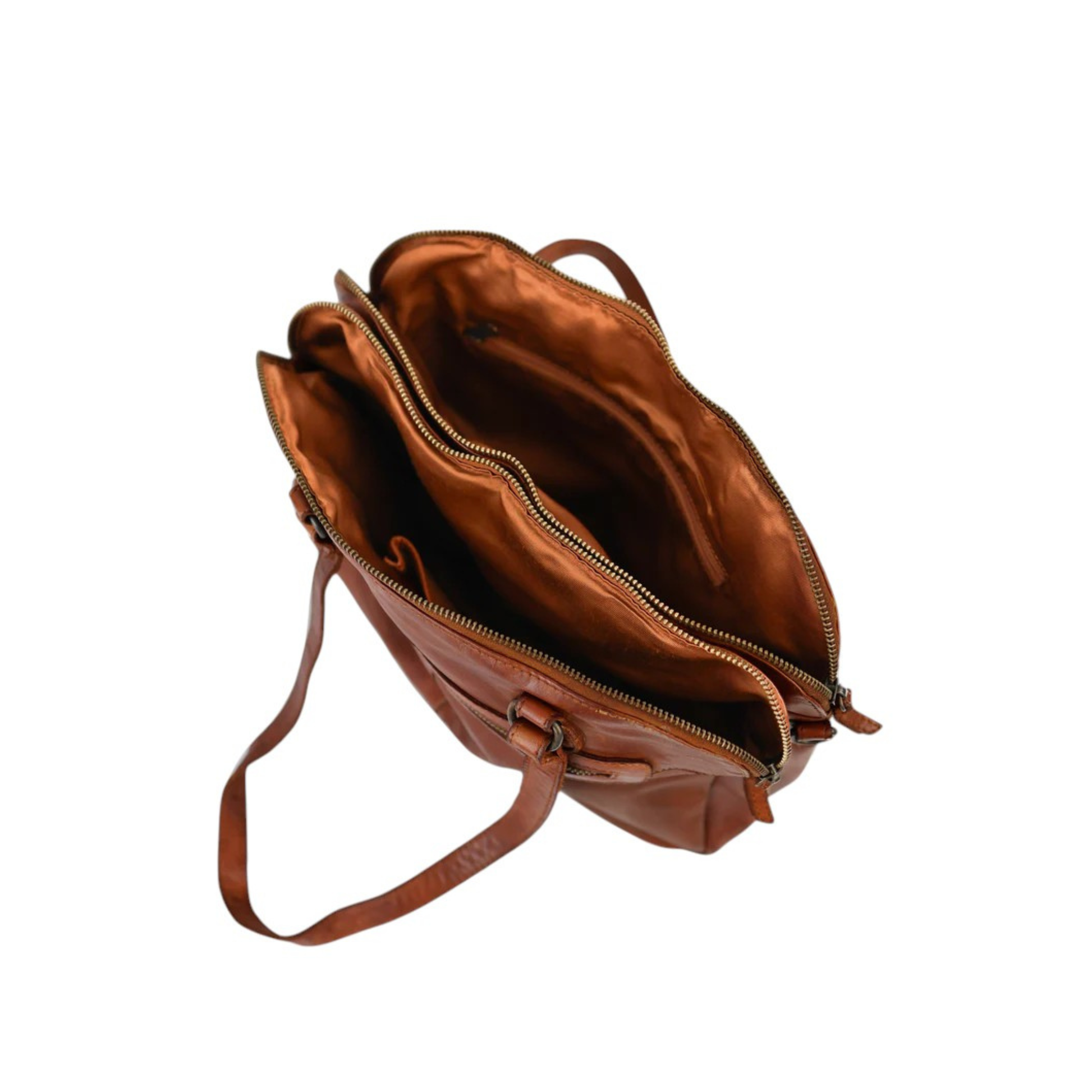 sac cuir bear lieke cognac interieur compartiments rangement