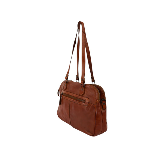 sac cuir bear lieke cognac vue de profil femme