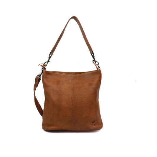 Sac cuir cognac femme BEAR CAPRICA vue de face Nevada Maroquinerie