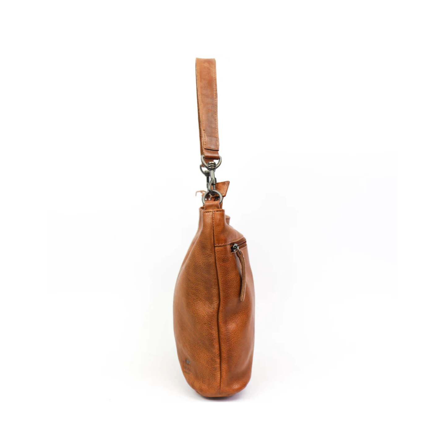 Sac cuir cognac BEAR CAPRICA vue de profil bandouliere