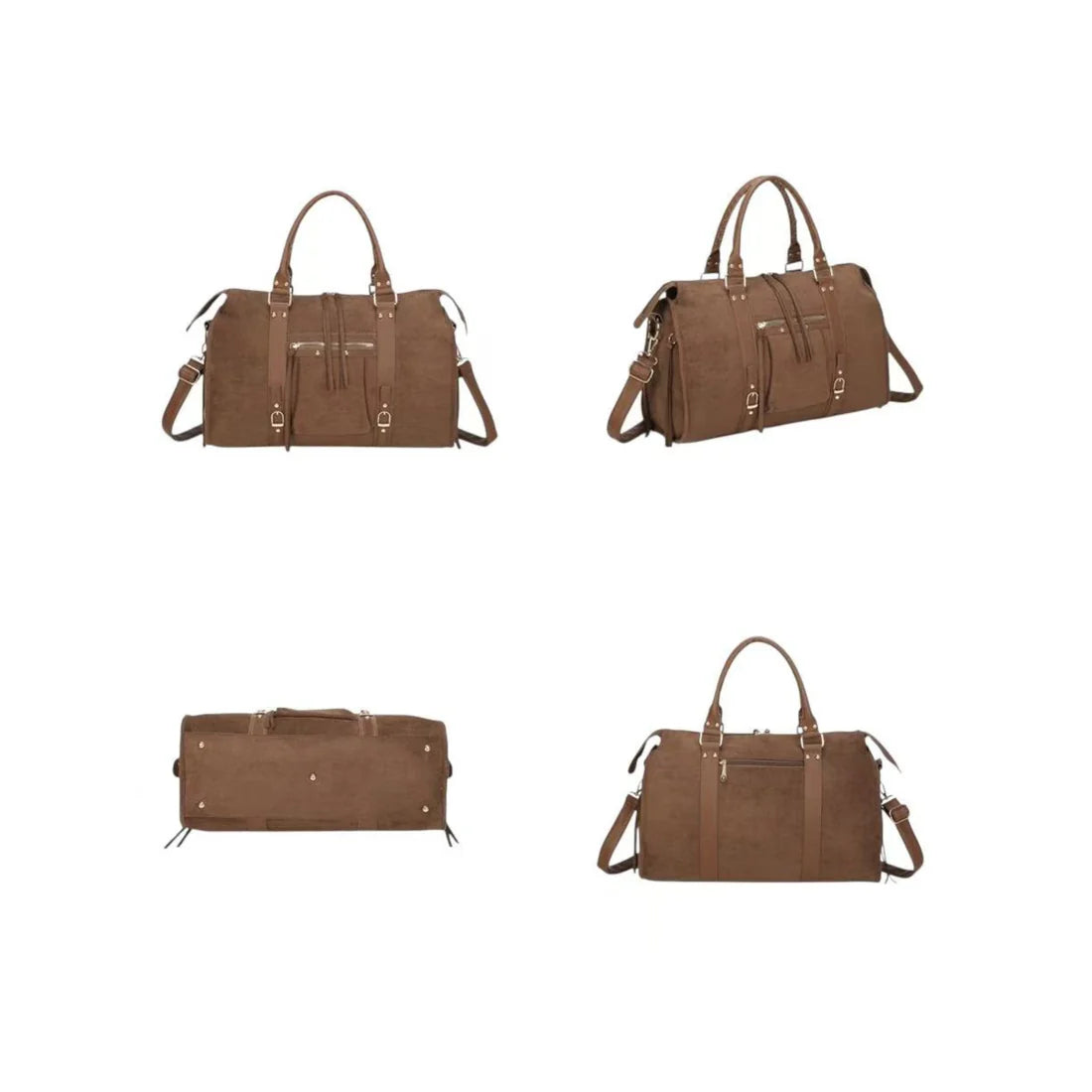 Sac à main femme marron grand format – Anses & bandoulière réglable
