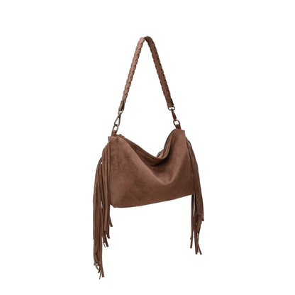 Sac Ines Delaure chocolat vue arrière avec poche zippée