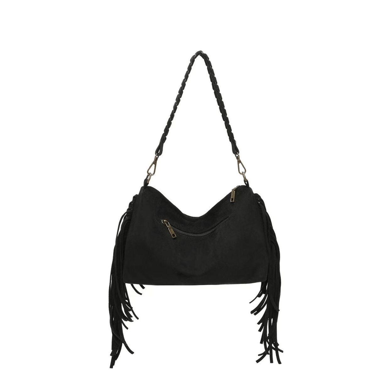 Vue arrière du sac noir Ines Delaure avec poche zippée