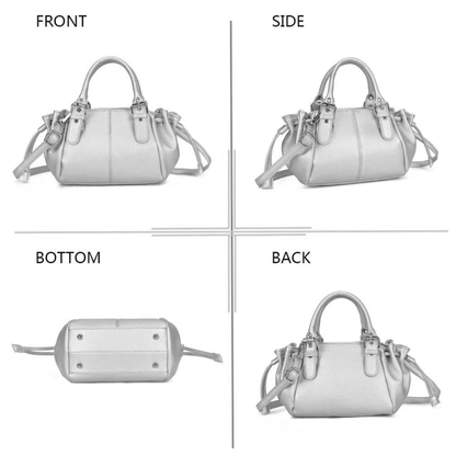 Sac Gallantry Mini Garance argenté présenté sous plusieurs angles