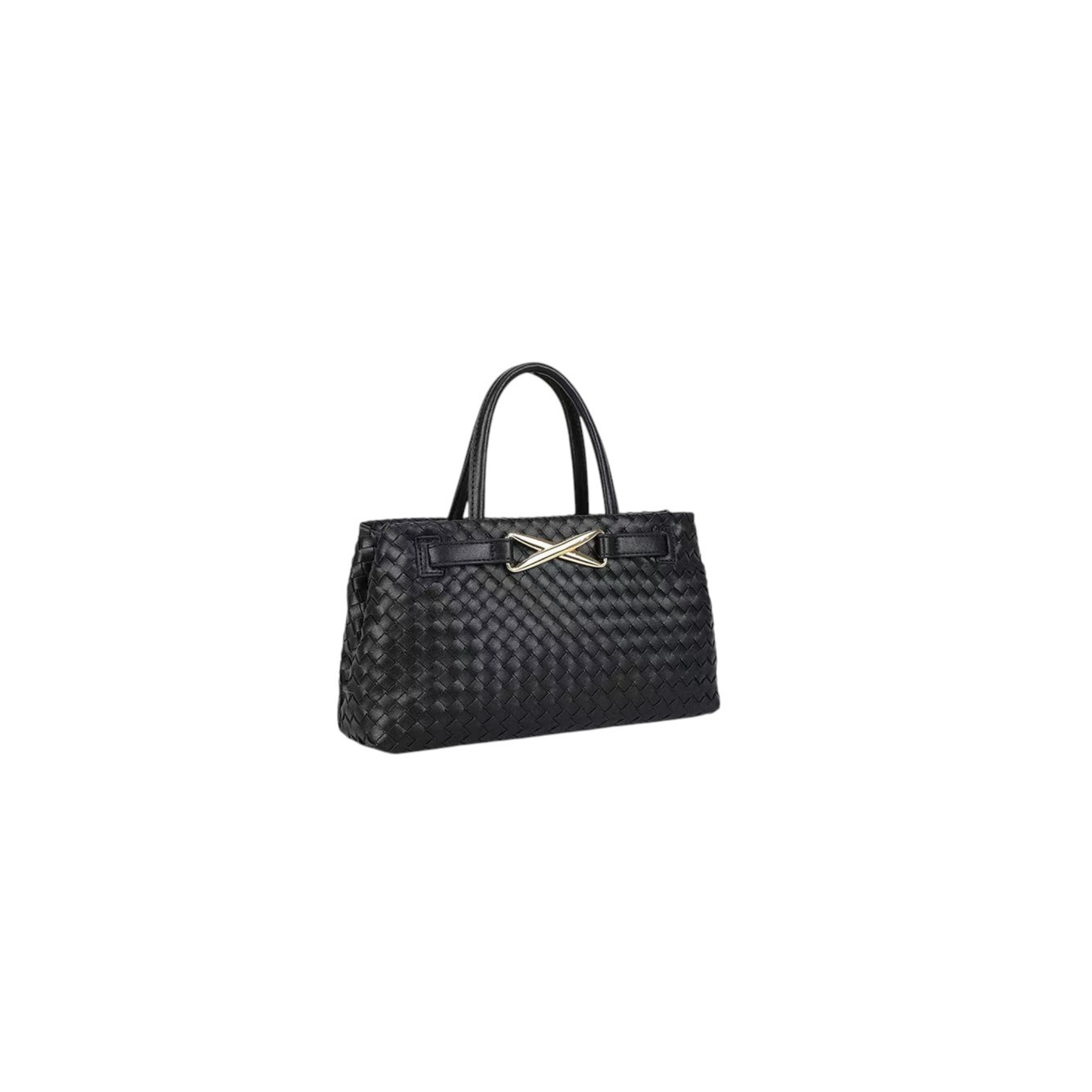 sac bandouliere noir effet cuir tresse detail design