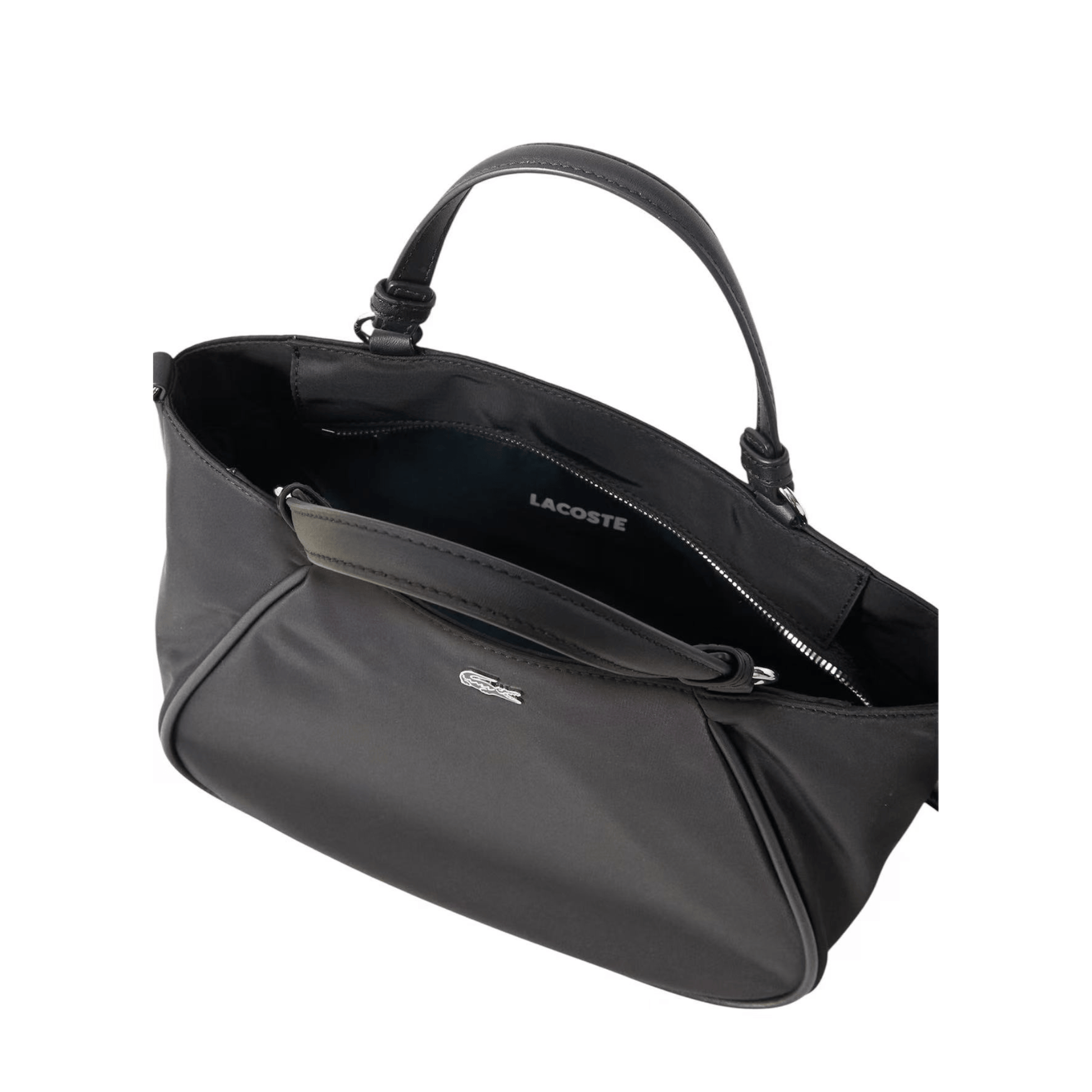 Intérieur du sac Lacoste Day In L noir avec poche zippée