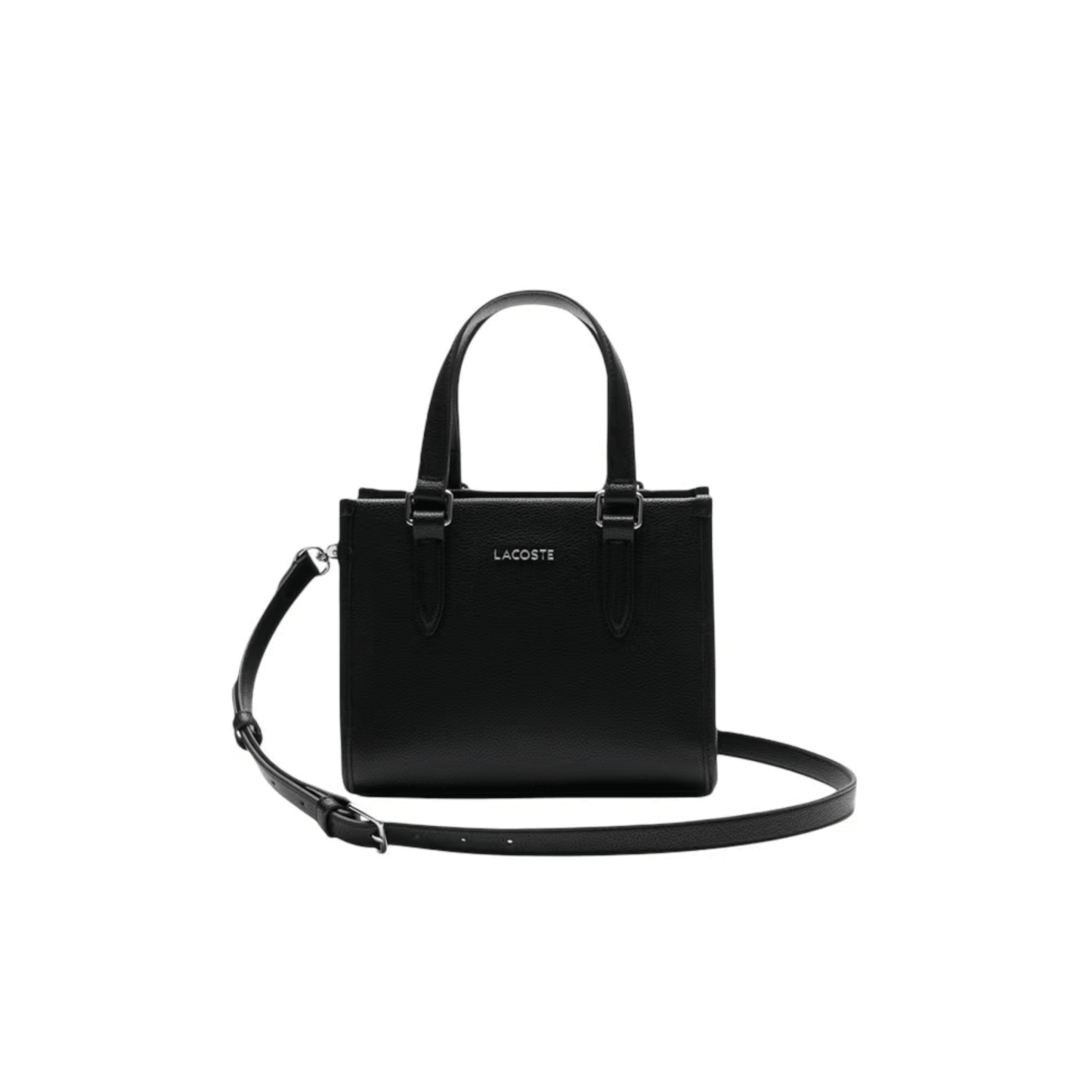 Sac à main Lacoste NF5149EG noir porté main femme