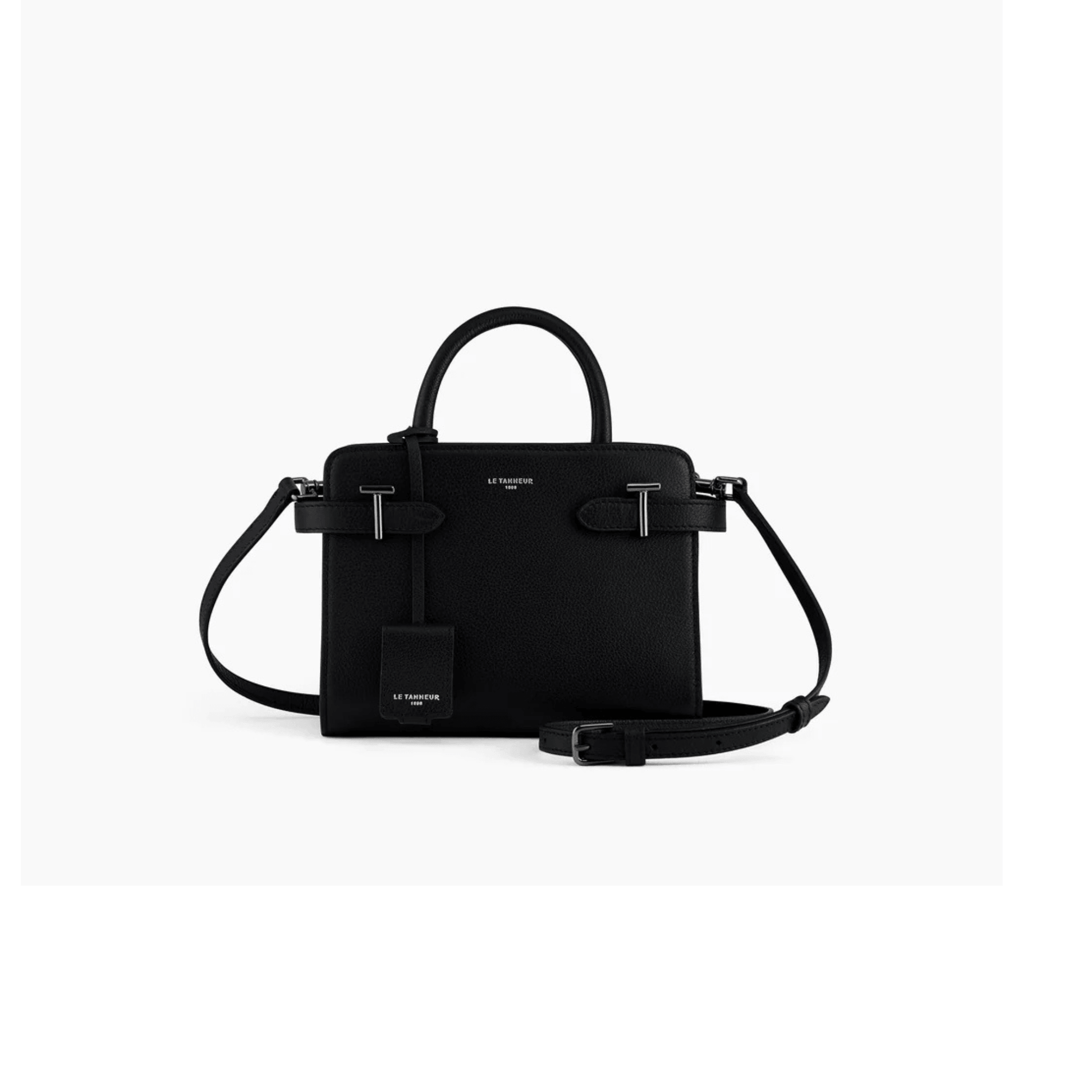 sac le tanneur cuir graine noir femme signature t
