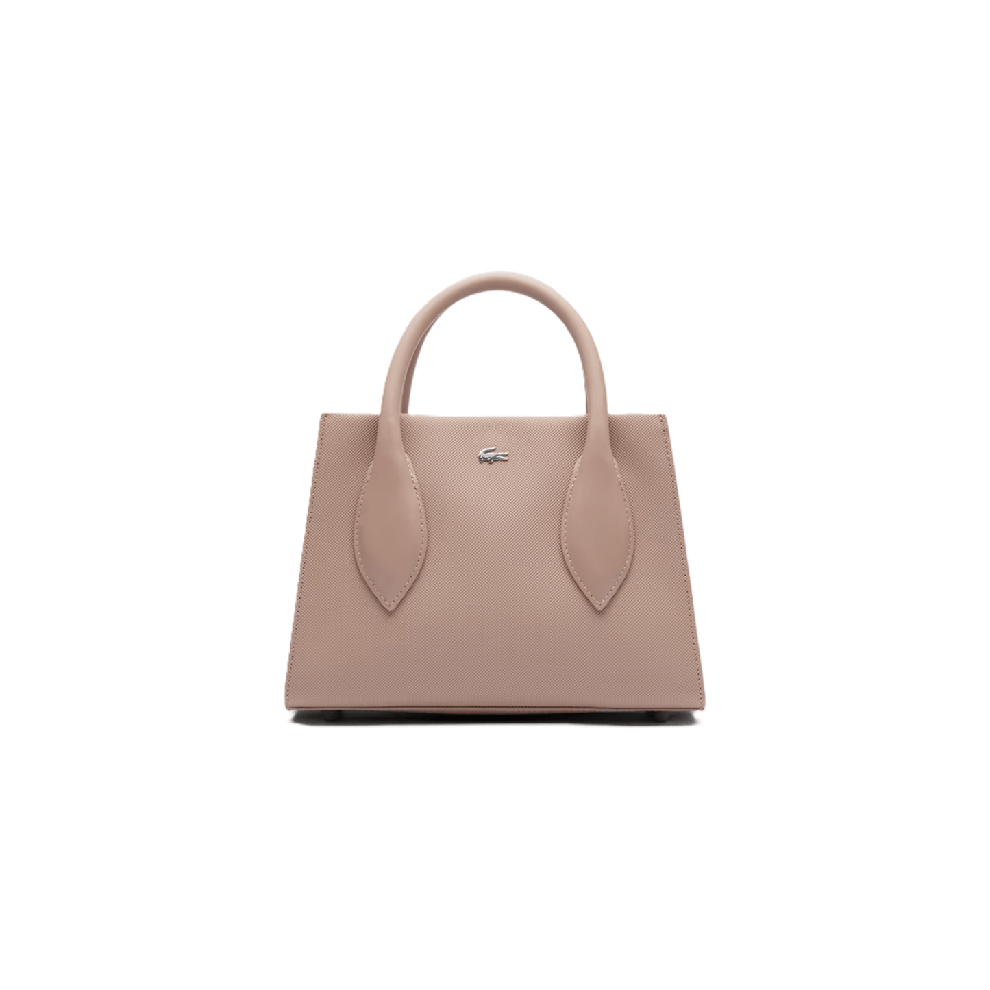 Sac à main Lacoste Daily City taupe vue de face avec logo crocodile