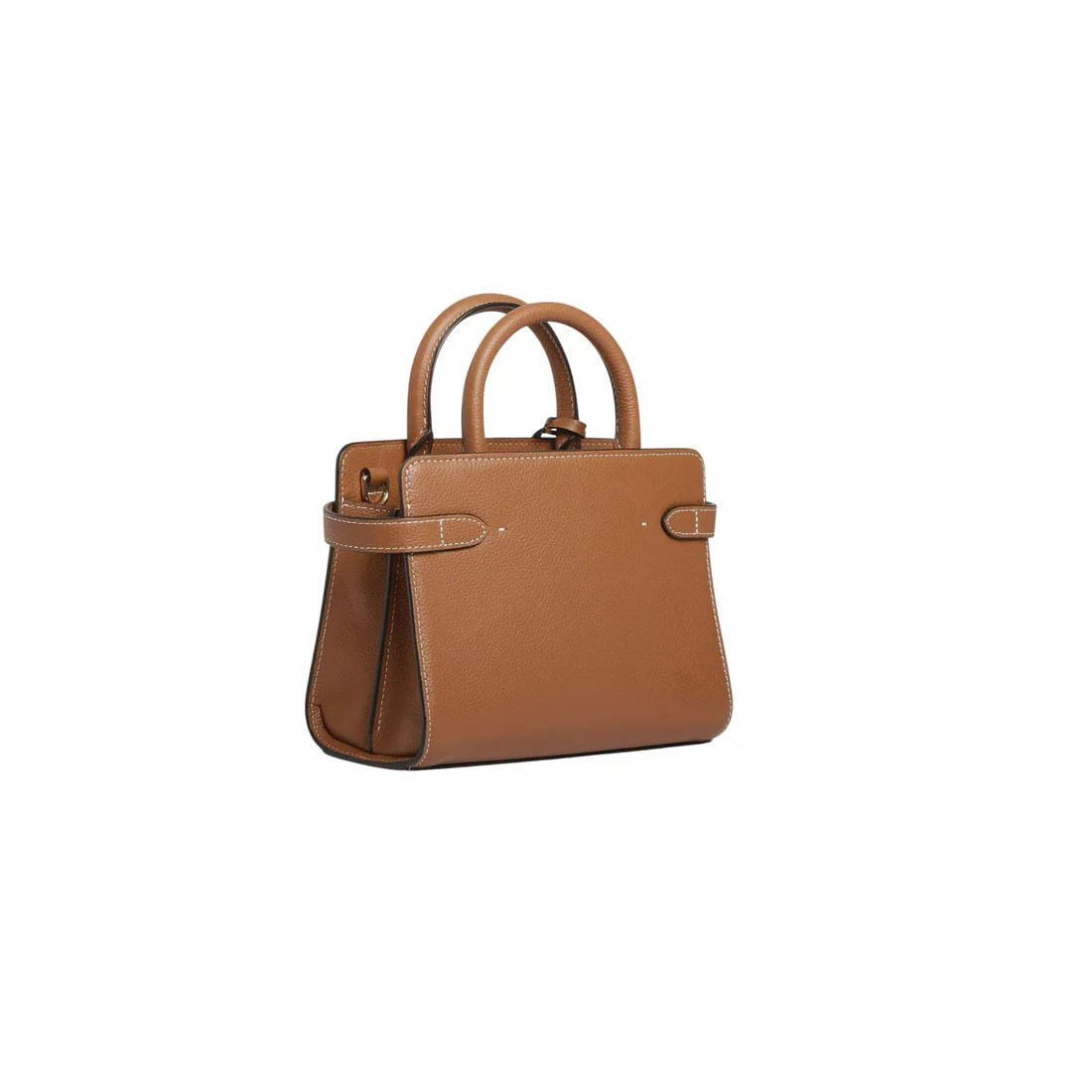 Sac à main Le Tanneur cuir grainé camel signature T bijouterie dorée