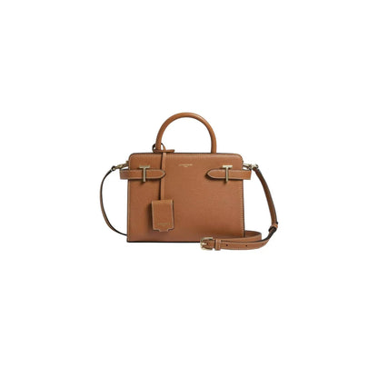 Sac à main Le Tanneur cuir grainé camel signature T bijouterie dorée