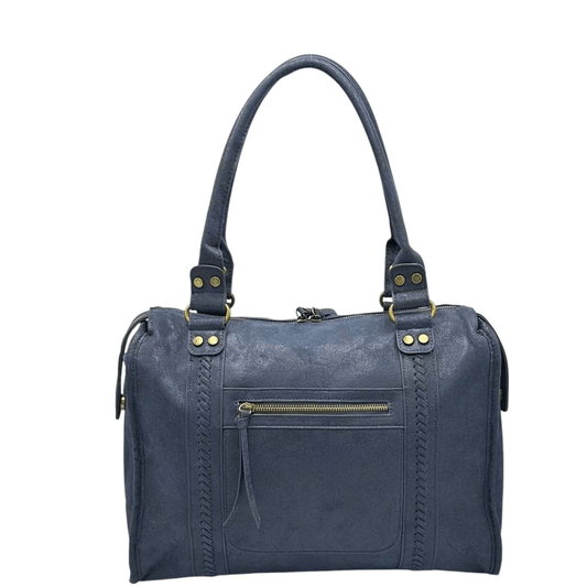 Sac cabas Mandoline 27661 bleu effet vieilli vue de face