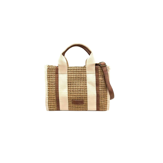 Sac cabas raphia moderne avec bandoulière – Naturel & chic été