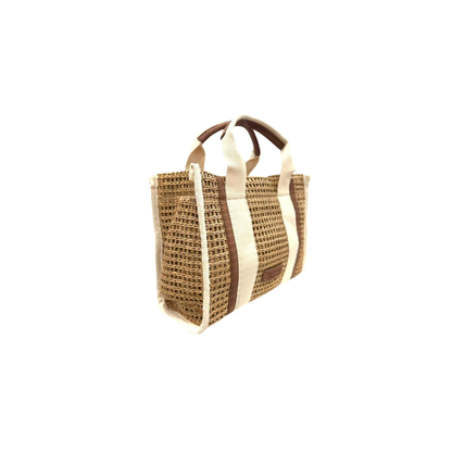 Sac cabas raphia moderne avec bandoulière – Naturel & chic été