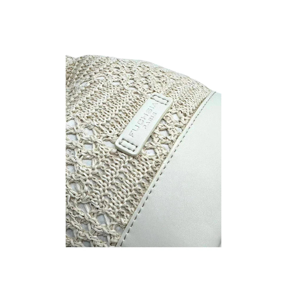 Sac seau femme Fuchsia Paris effet crochet beige
