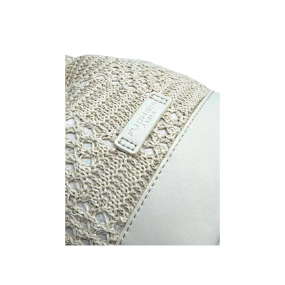 Sac seau femme Fuchsia Paris effet crochet beige