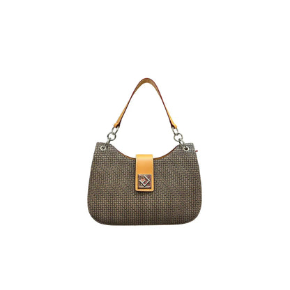 Sac à main femme Ted Lapidus Fidelio miel – Vinyle & cuir, motif graphique signature