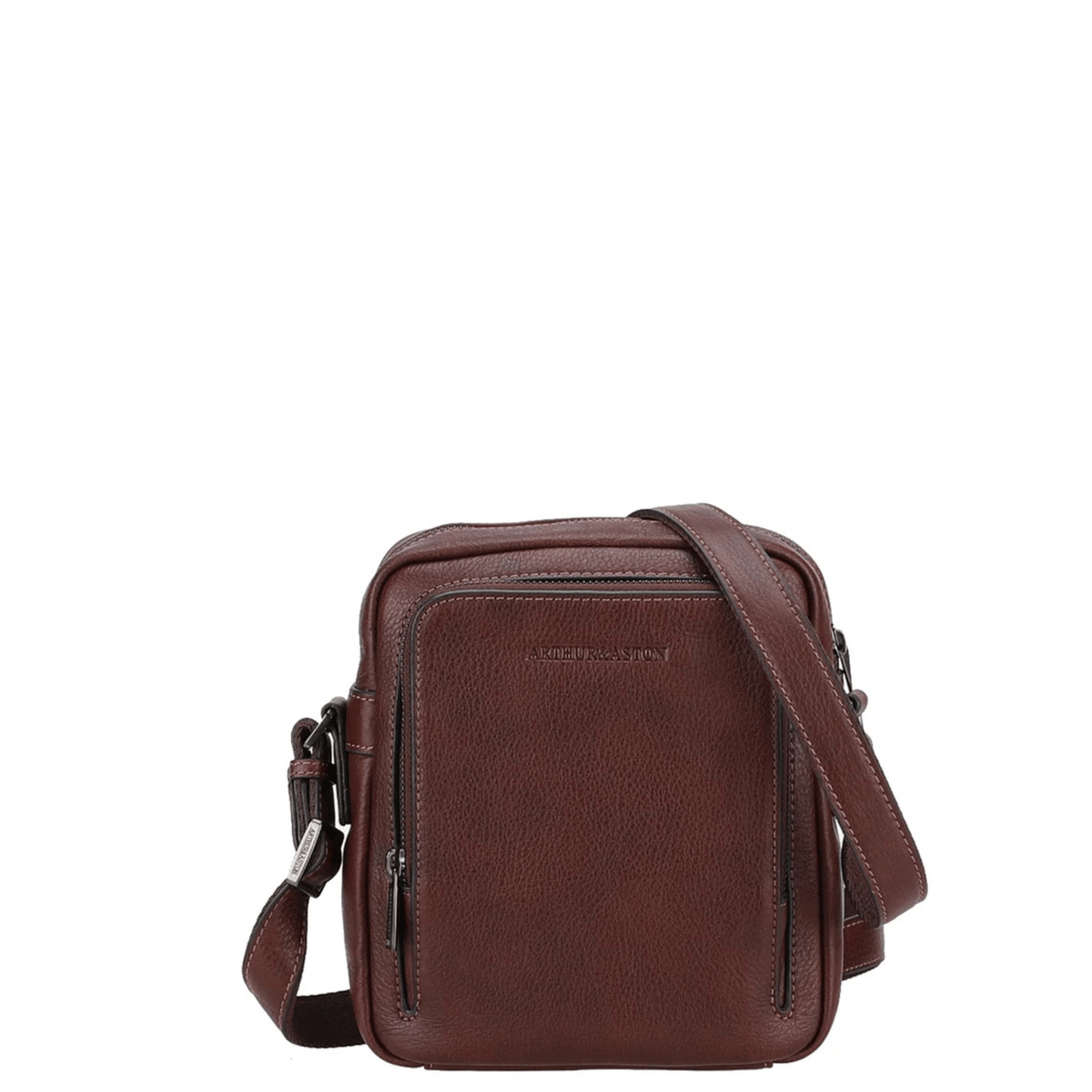 Sac travers homme cuir marron Nairo Arthur & Aston 2628-07 vue face