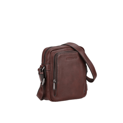 Sac bandoulière homme cuir marron Nairo Arthur & Aston vue de profil