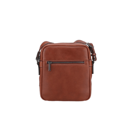 Sac travers cuir cognac Arthur & Aston Nairo poche arrière zippée
