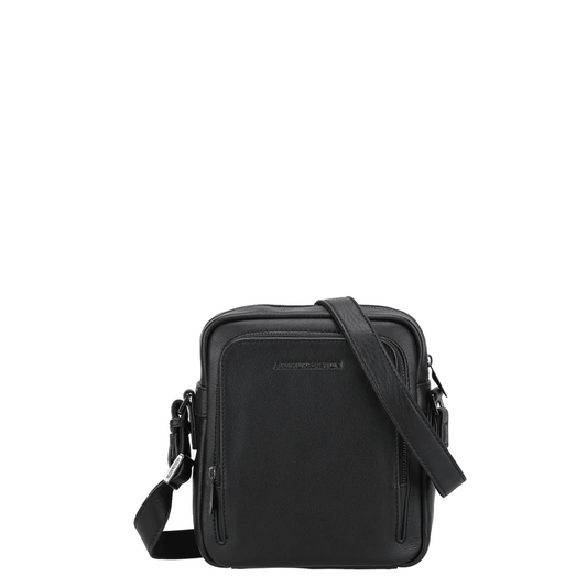 Sac travers homme cuir noir Nairo Arthur & Aston 2628-07 vue face