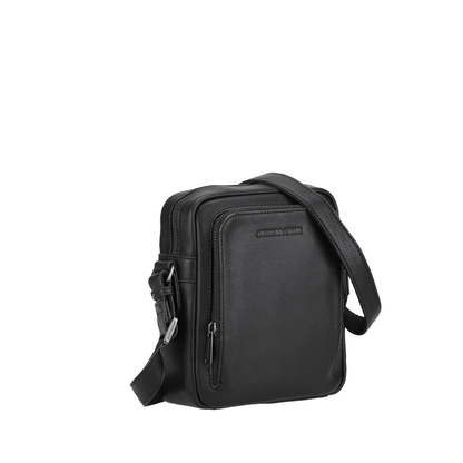 Sac bandoulière homme cuir noir Nairo Arthur & Aston vue de profil