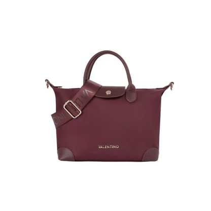Détail bandoulière logo Valentino Bags sur sac prune femme