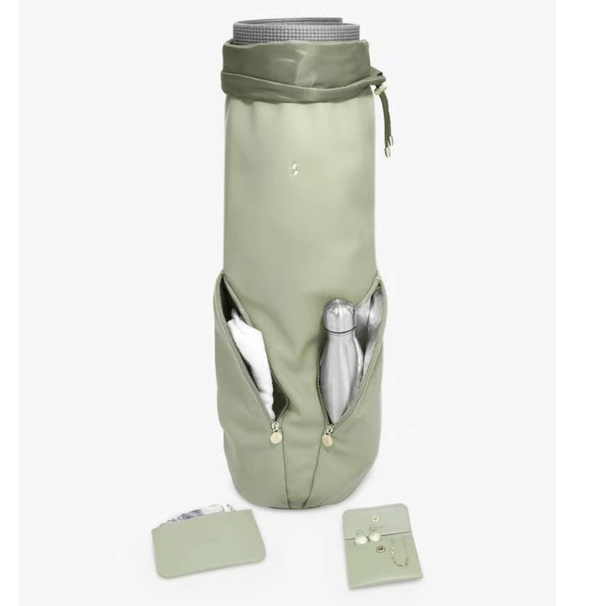 sac yoga stackers vert sauge avec poches zippées
