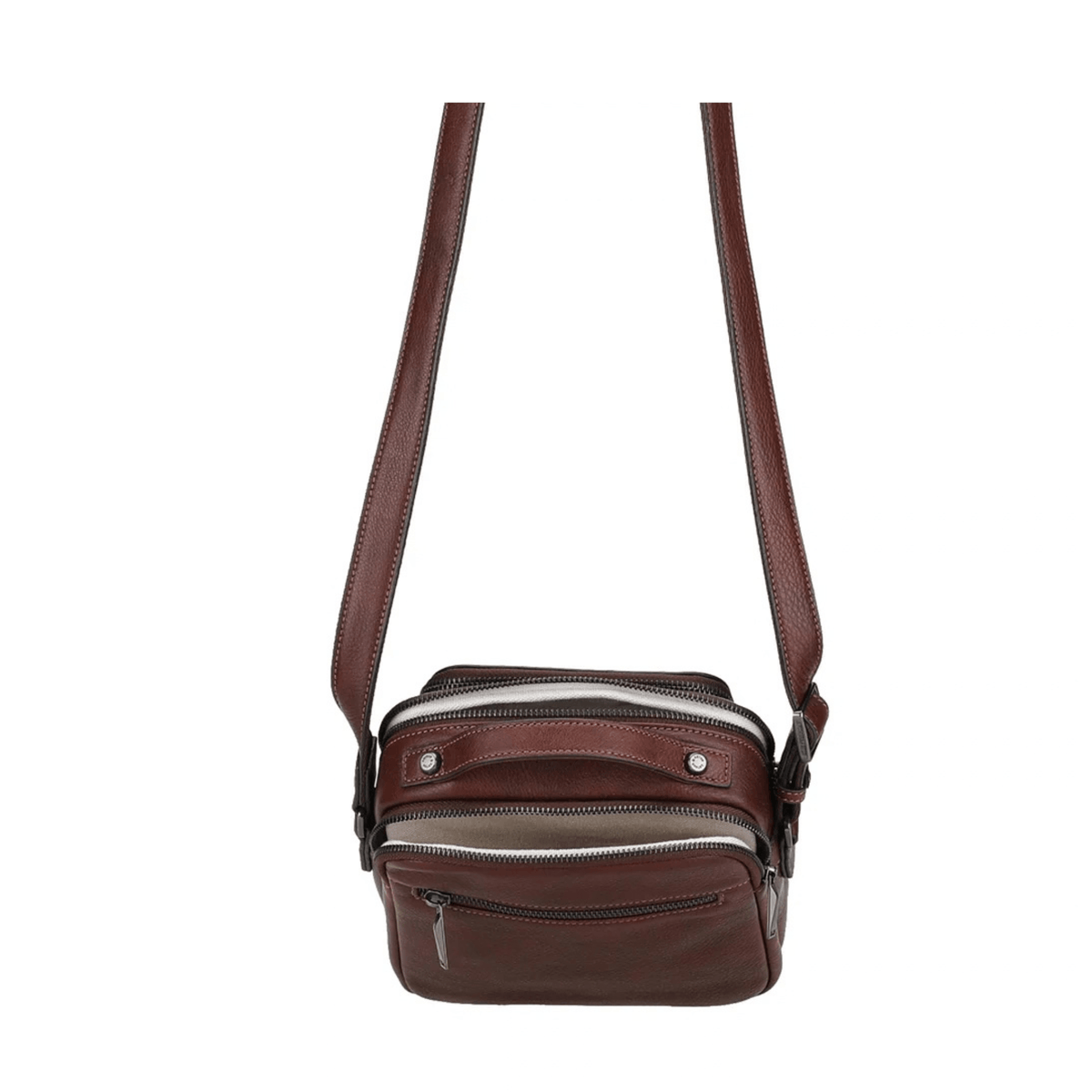 Sacoche cuir Nairo Arthur & Aston châtaigne avec bandoulière réglable