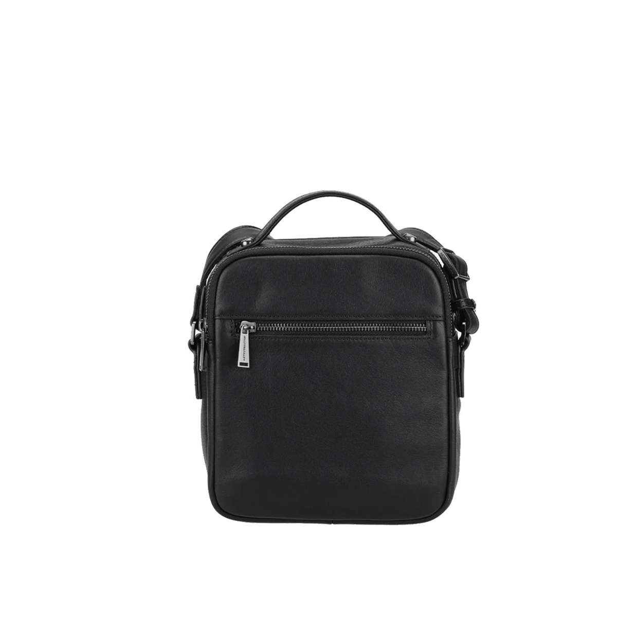 Sacoche homme Arthur & Aston Nairo noire vue arrière avec poche zippée