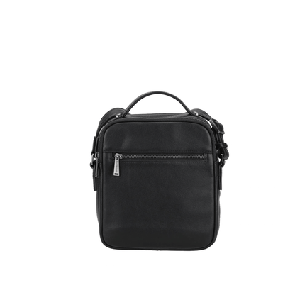Sacoche homme Arthur & Aston Nairo noire vue arrière avec poche zippée