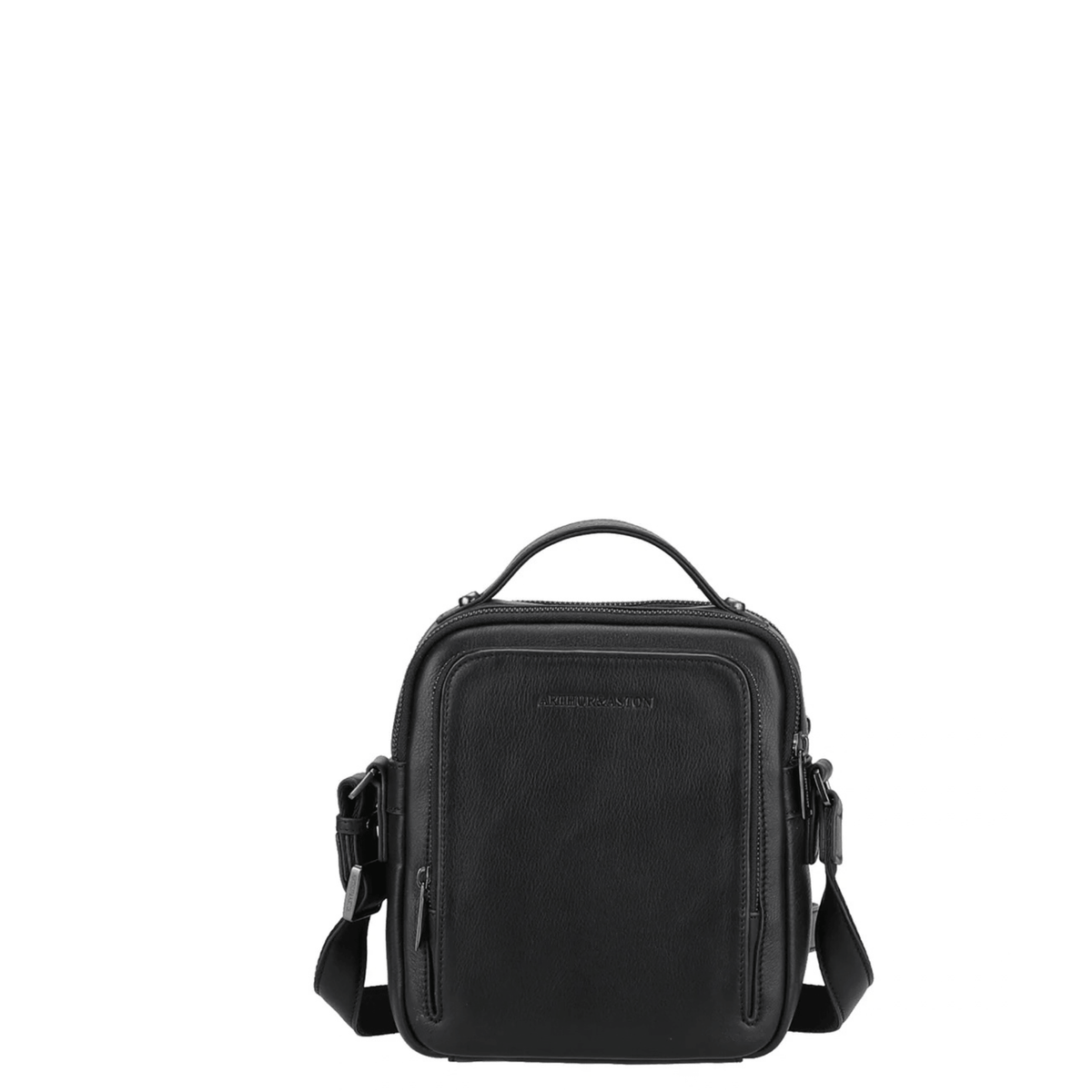 Sacoche homme cuir Arthur & Aston Nairo 2628-12 noire vue de face
