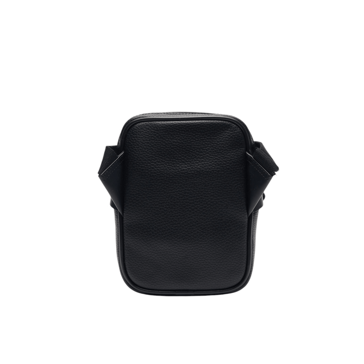 Vue arrière de la sacoche homme Lacoste NH4563GY000 noire en matière grainée avec attaches de bandoulière
