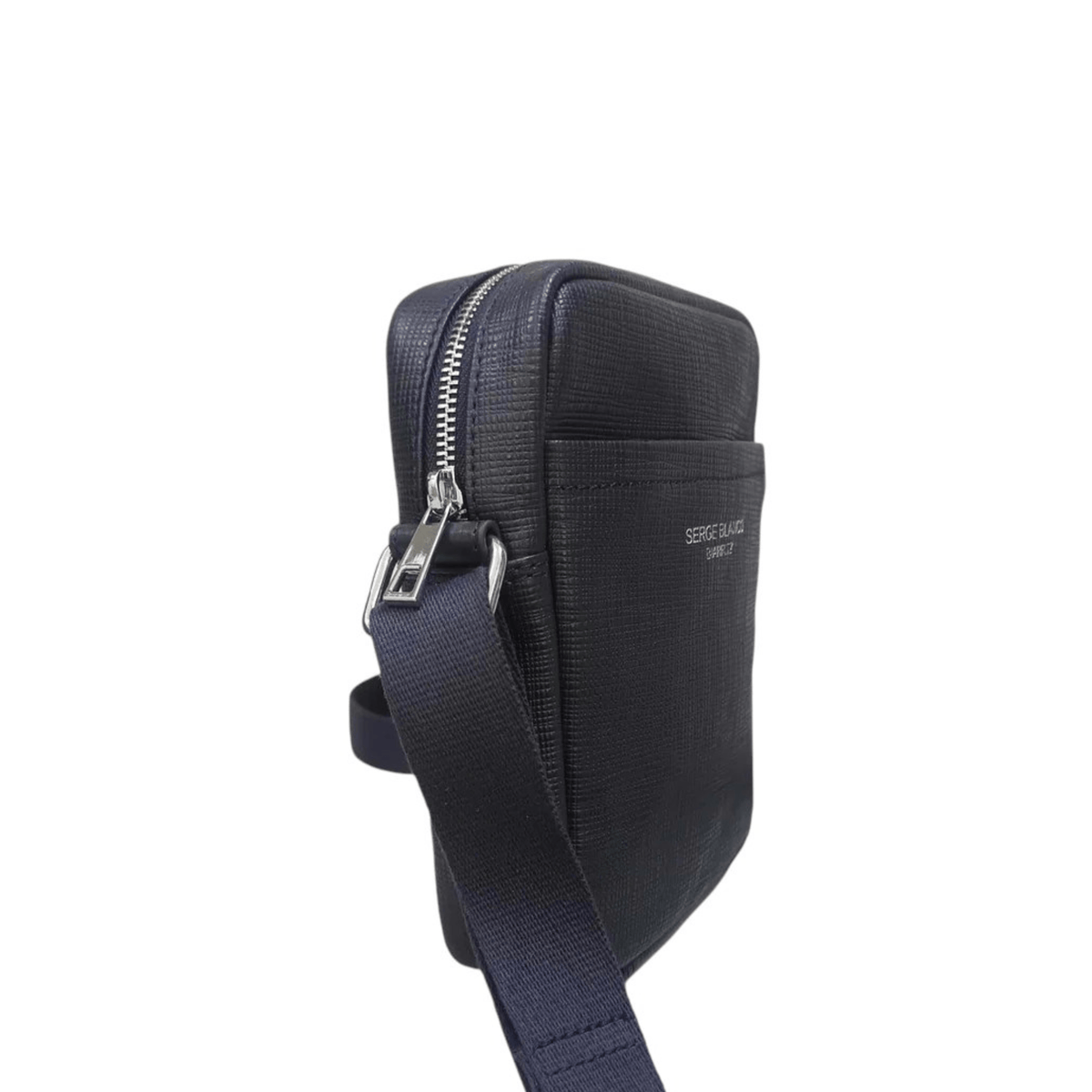 Sacoche SERGE BLANCO Biarritz BTZ13010 Dark Navy, vue trois quarts avec bandoulière