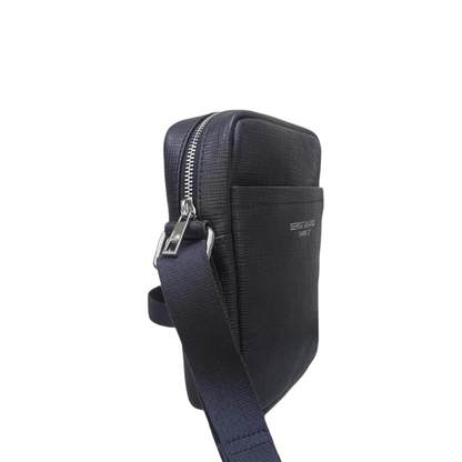 Sacoche SERGE BLANCO Biarritz BTZ13010 Dark Navy, vue trois quarts avec bandoulière