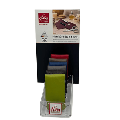 Présentation des sets de manucure Siena Erbe Solingen dans leurs différents coloris