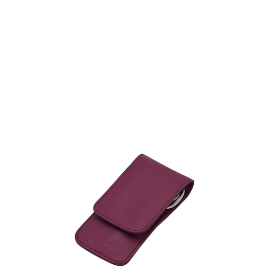 Étui en cuir violet fermé du set de manucure Siena Erbe Solingen