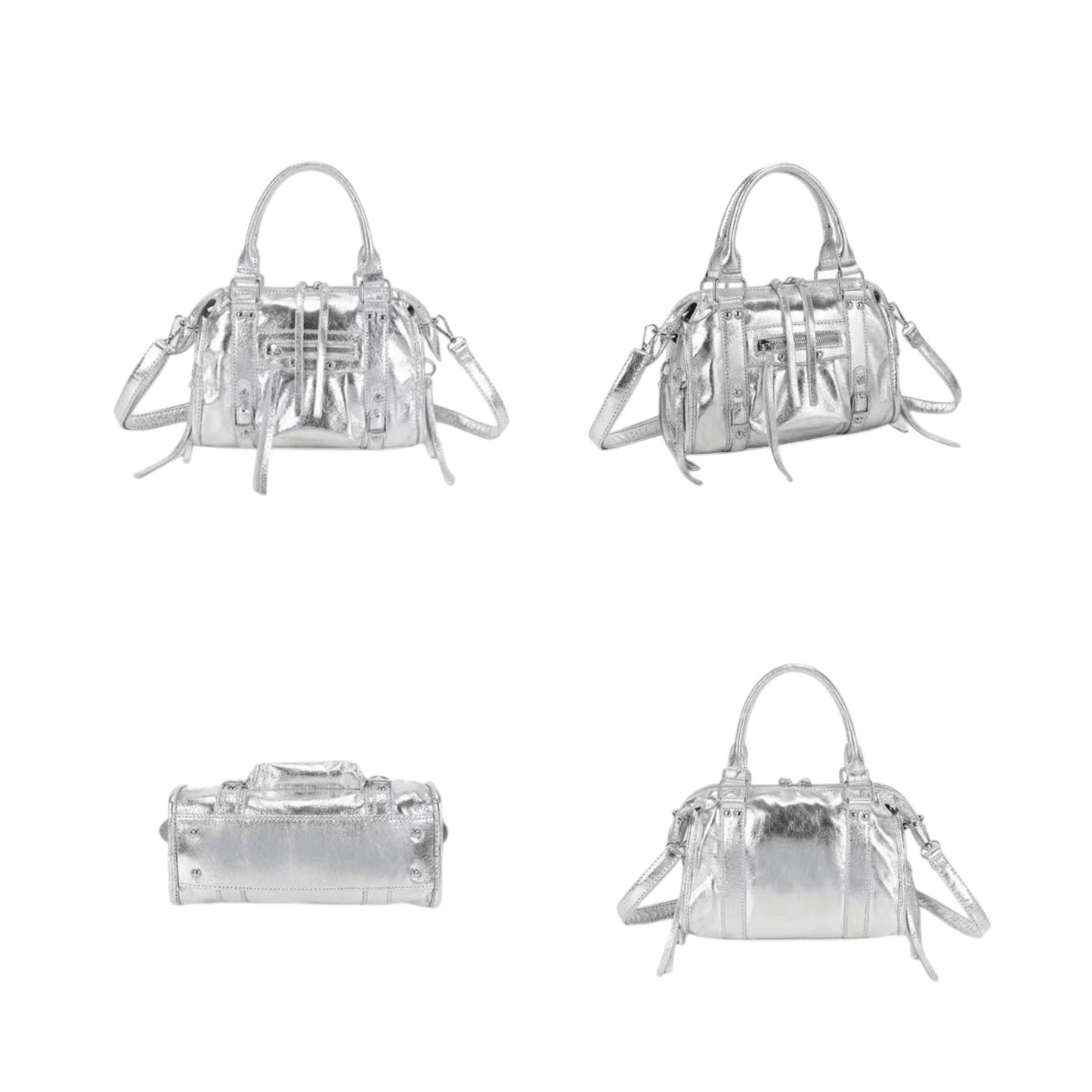 Différentes vues du sac Skyla Gallantry argenté mode femme