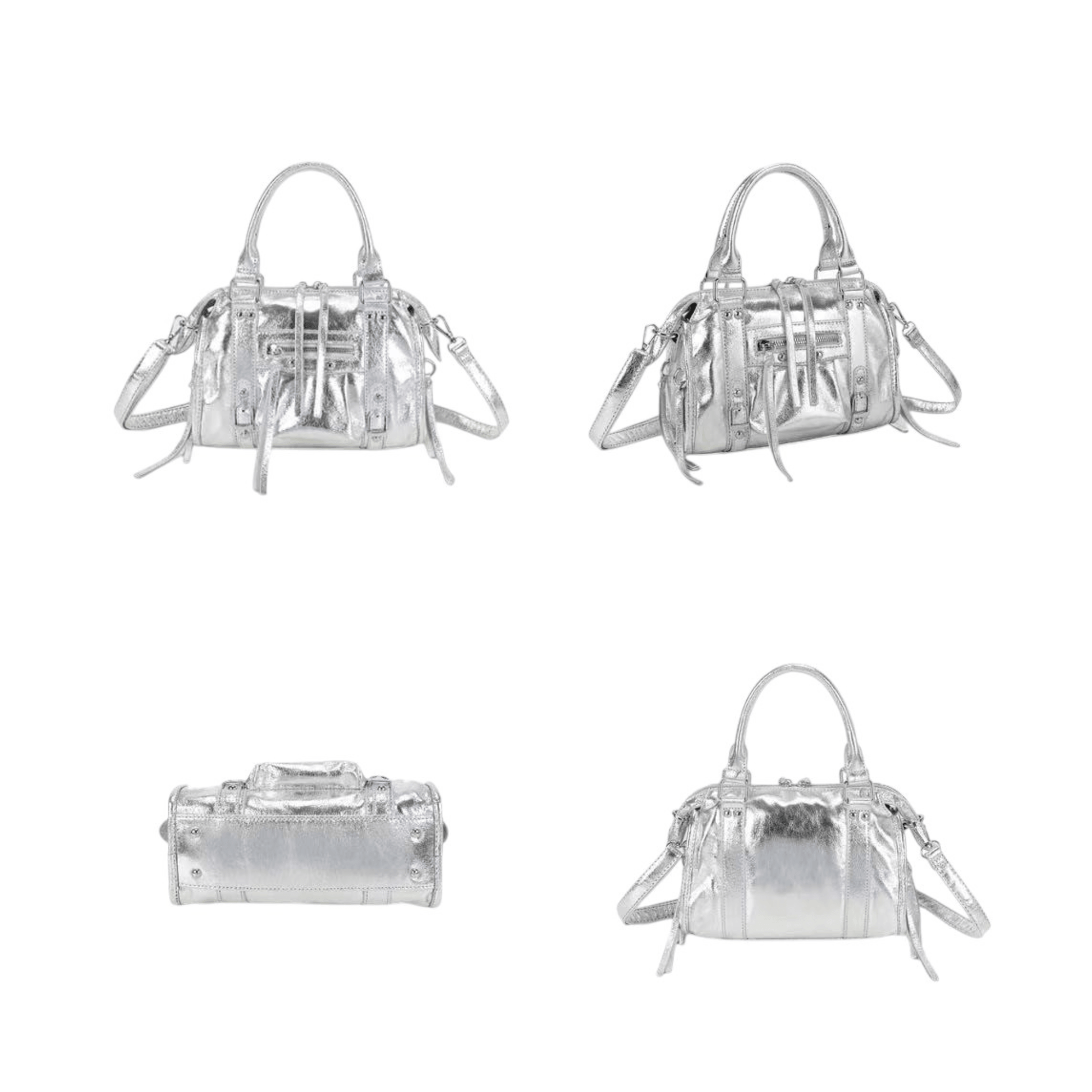 Différentes vues du sac Skyla Gallantry argenté mode femme