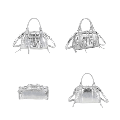 Différentes vues du sac Skyla Gallantry argenté mode femme